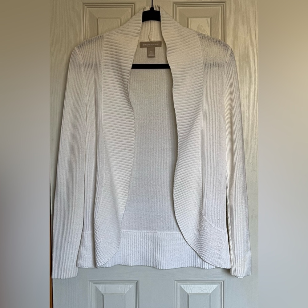 Banana Republic Women’s Ivory Open-front Cardigan Sweater Jacket Sz XS   EUC